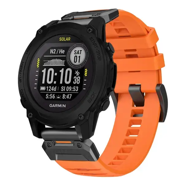g.fk1.12 Main Blaze StrapsCo Elite FKM Rubber QuickFit Watch Band Strap for Garmin Descent G1
