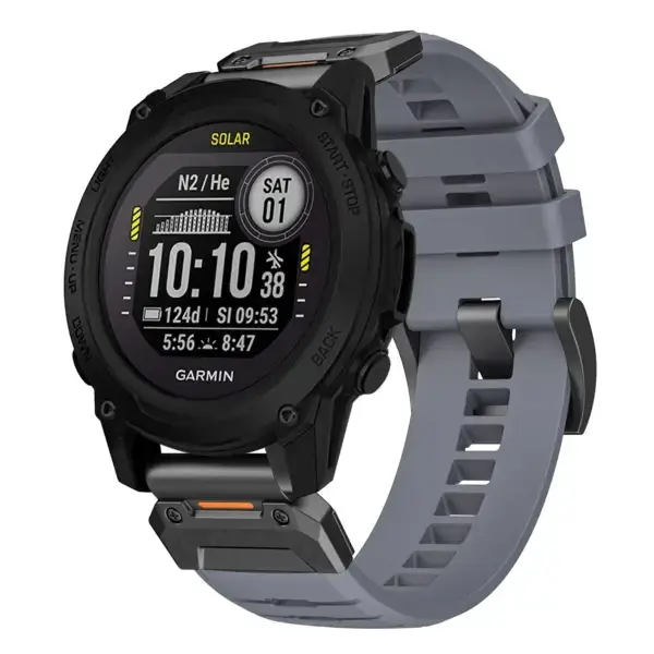g.fk1.7 Main Slate StrapsCo Elite FKM Rubber QuickFit Watch Band Strap for Garmin Descent G1