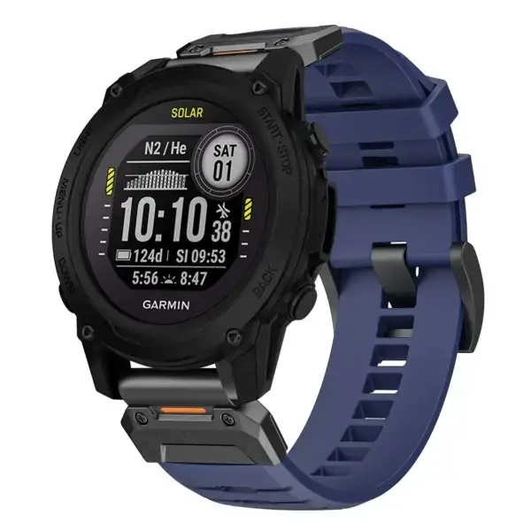 g.fk1.5 Main Midnight StrapsCo Elite FKM Rubber QuickFit Watch Band Strap for Garmin Descent G1