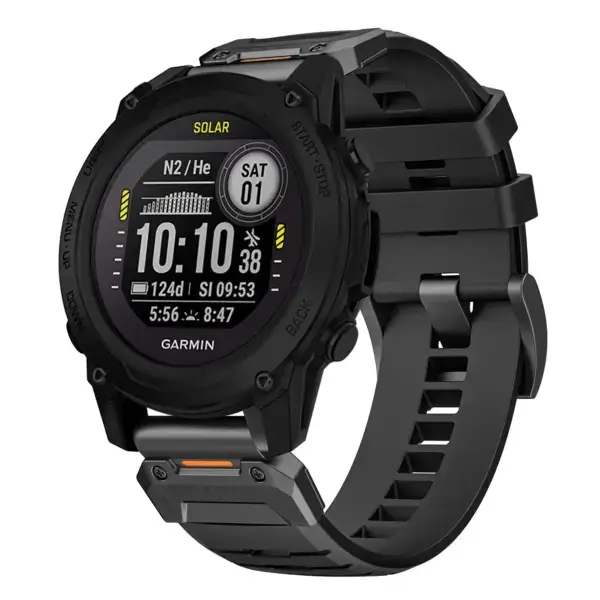g.fk1.1 Main Obsidian StrapsCo Elite FKM Rubber QuickFit Watch Band Strap for Garmin Descent G1