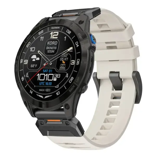 g.fk1.17 Main Arctic StrapsCo Elite FKM Rubber QuickFit Watch Band Strap for Garmin D2 Mach 1 Pro
