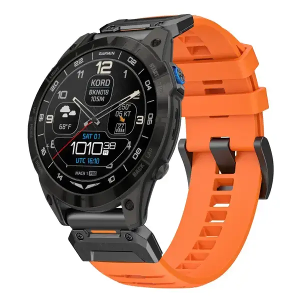g.fk1.12 Main Blaze StrapsCo Elite FKM Rubber QuickFit Watch Band Strap for Garmin D2 Mach 1