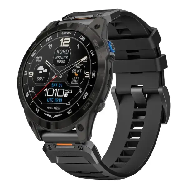 g.fk1.1 Main Obsidian StrapsCo Elite FKM Rubber QuickFit Watch Band Strap for Garmin D2 Mach 1