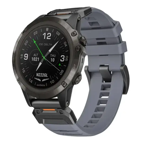 g.fk1.7 Main Slate StrapsCo Elite FKM Rubber QuickFit Watch Band Strap for Garmin D2 Delta PX