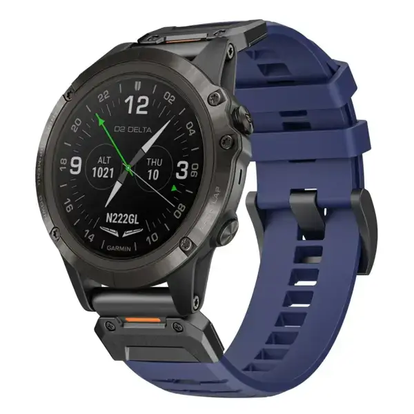 g.fk1.5 Main Midnight StrapsCo Elite FKM Rubber QuickFit Watch Band Strap for Garmin D2 Delta PX