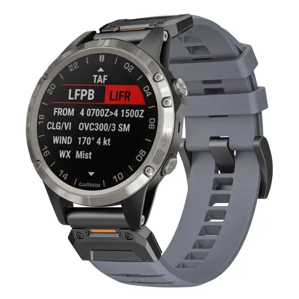 g.fk1.7 Main Slate StrapsCo Elite FKM Rubber QuickFit Watch Band Strap for Garmin D2 Delta