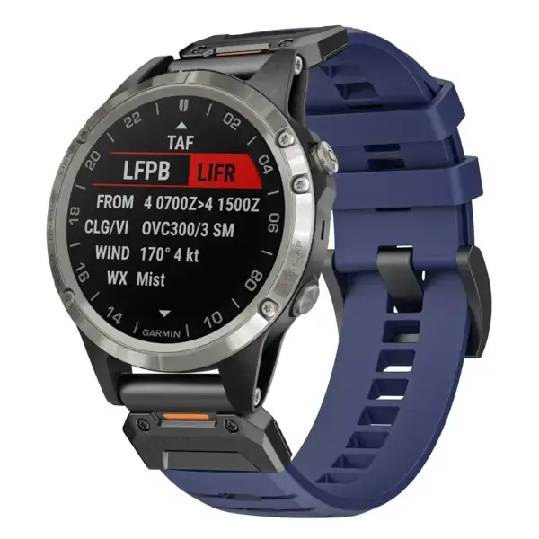g.fk1.5 Main Midnight StrapsCo Elite FKM Rubber QuickFit Watch Band Strap for Garmin D2 Delta