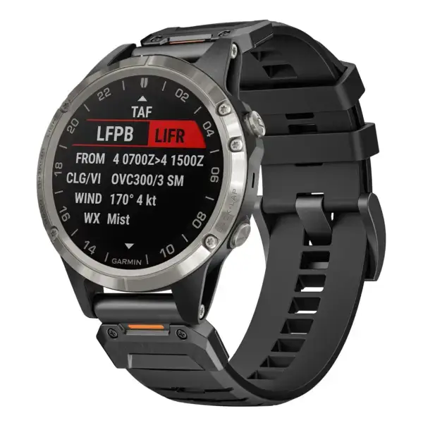 g.fk1.1 Main Obsidian StrapsCo Elite FKM Rubber QuickFit Watch Band Strap for Garmin D2 Delta