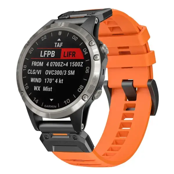 g.fk1.12 Main Blaze StrapsCo Elite FKM Rubber QuickFit Watch Band Strap for Garmin D2 Charlie