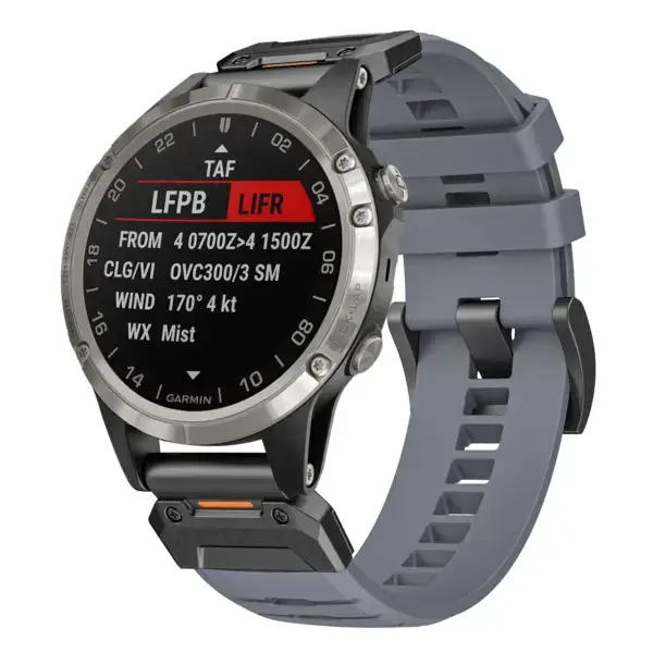 g.fk1.7 Main Slate StrapsCo Elite FKM Rubber QuickFit Watch Band Strap for Garmin D2 Charlie