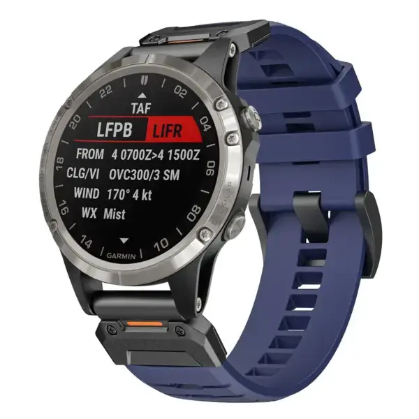 g.fk1.5 Main Midnight StrapsCo Elite FKM Rubber QuickFit Watch Band Strap for Garmin D2 Charlie