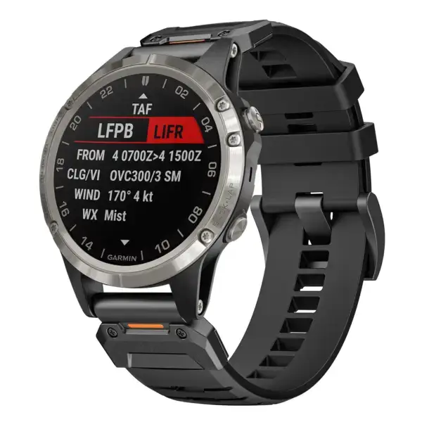 g.fk1.1 Main Obsidian StrapsCo Elite FKM Rubber QuickFit Watch Band Strap for Garmin D2 Charlie