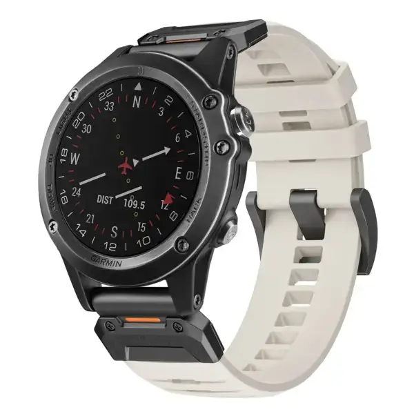 g.fk1.17 Main Arctic StrapsCo Elite FKM Rubber QuickFit Watch Band Strap for Garmin D2 Bravo