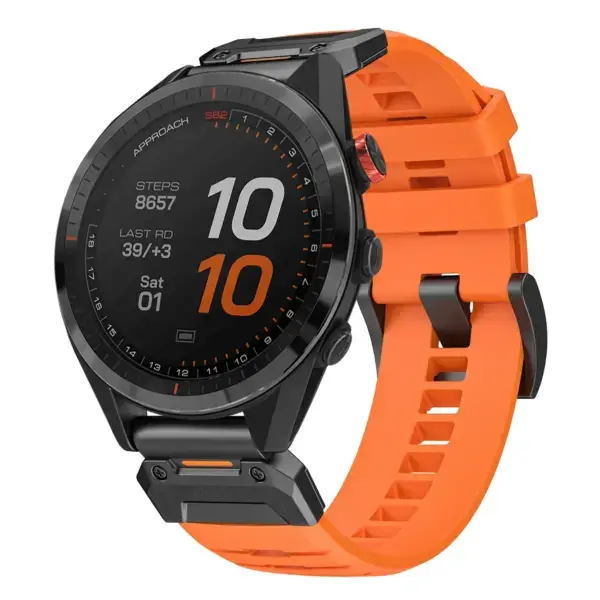 g.fk1.12 Main Blaze StrapsCo Elite FKM Rubber QuickFit Watch Band Strap for Garmin Approach S62