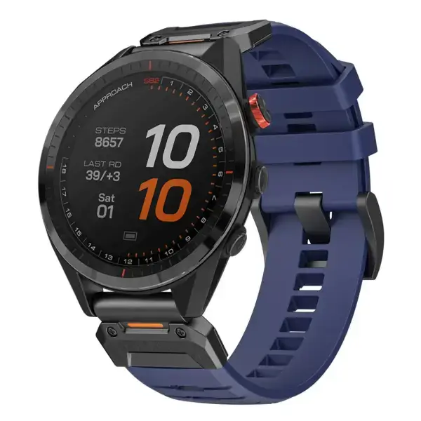 g.fk1.5 Main Midnight StrapsCo Elite FKM Rubber QuickFit Watch Band Strap for Garmin Approach S62