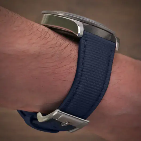 kd12.5a Wrist Navy Blue DASSARI Offshore Sailcloth FKM Watch Band Strap 18mm 19mm 20mm 21mm 22mm