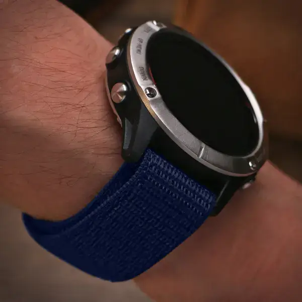 g.ny6a.5 Blue Wrist StrapsCo Hook and Loop Horizon Watch Band Strap For Garmin Devices