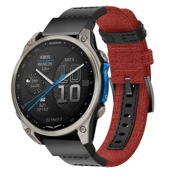 d2m2.g.ny2.12 Main Canyon Rugged Canvas Band QuickFit 22 Watch Band For Garmin D2 Mach 2 – 47mm