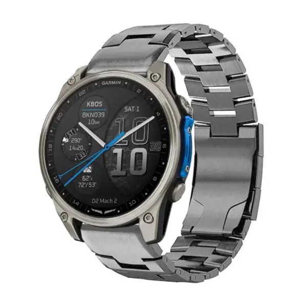 d2m2.g.m14.gb 22 Main Gunmetal Metal Vented Titanium Bracelet QuickFit 22 For Garmin D2 Mach 2 – 47mm