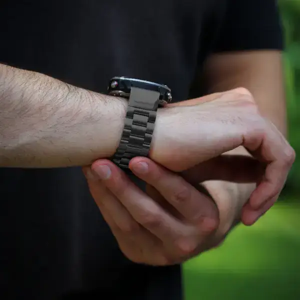 g.m11 Creative Oyster Style Bracelet For Garmin Fenix 6 Matte Black