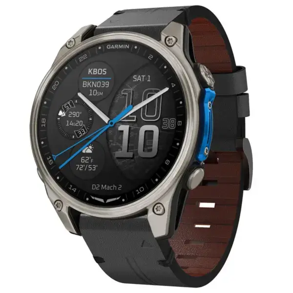 d2m2.g.l12.1 22 Main Charcoal Italian Leather Strap QuickFit 22 Watch Band For Garmin D2 Mach 2 – 47mm