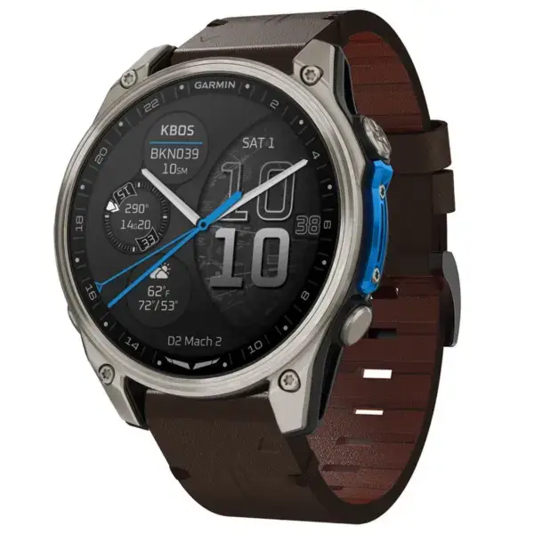 d2m2.g.l12.2 22 Main Espresso Italian Leather Strap QuickFit 22 Watch Band For Garmin D2 Mach 2 – 47mm