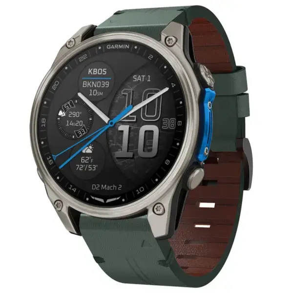 d2m2.g.l12.11 22 Main Forest Italian Leather Strap QuickFit 22 Watch Band For Garmin D2 Mach 2 – 47mm