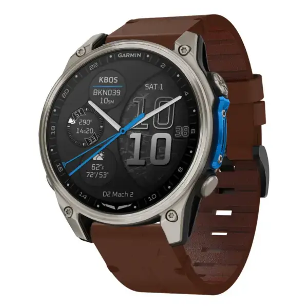 d2m2.g.l11.2 22 Main Cigar Vintage Italian Leather Strap QuickFit 22 Watch Band For Garmin D2 Mach 2 – 47mm