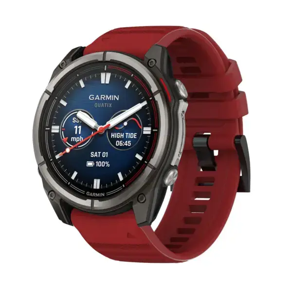 qtx8.g.r46.6 Main Red StrapsCo Silicone Rubber Active Band QuickFit 26 Watch Band For Garmin Quatix 8 – 51mm