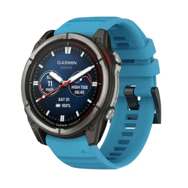 qtx8.g.r46.5 Main Blue StrapsCo Silicone Rubber Active Band QuickFit 26 Watch Band For Garmin Quatix 8 – 51mm