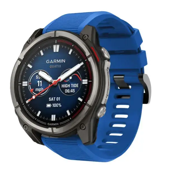 qtx8.g.r70.5 Main Blue StrapsCo Silicone Rubber Endurance Band QuickFit 26 Watch Band For Garmin Quatix 8 – 51mm