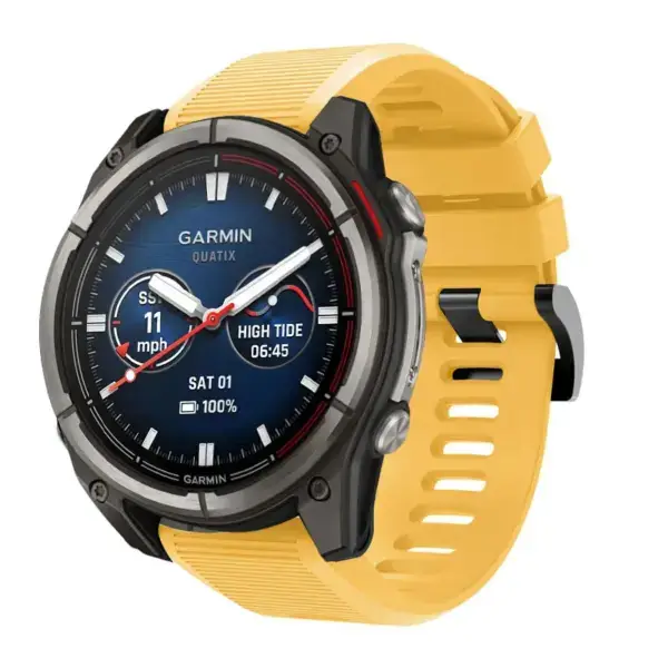 qtx8.g.r70.10 Main Yellow StrapsCo Silicone Rubber Endurance Band QuickFit 26 Watch Band For Garmin Quatix 8 – 51mm