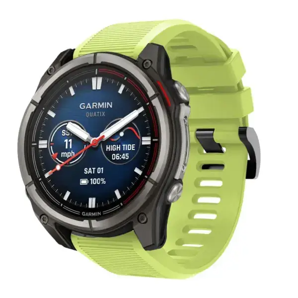 qtx8.g.r70.11 Main Lime Green StrapsCo Silicone Rubber Endurance Band QuickFit 26 Watch Band For Garmin Quatix 8 – 51mm
