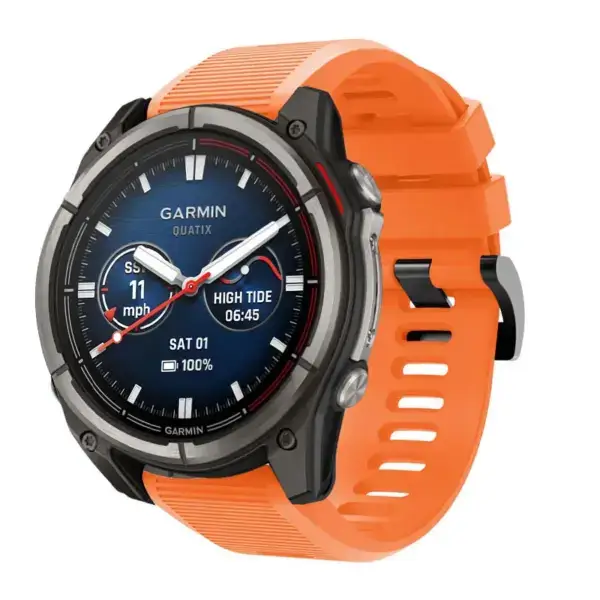 qtx8.g.r70.12 Main Orange StrapsCo Silicone Rubber Endurance Band QuickFit 26 Watch Band For Garmin Quatix 8 – 51mm