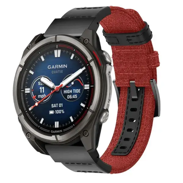 qtx8.g.ny1.12 Main Canyon Rugged Canvas Band QuickFit 26 Watch Band For Garmin Quatix 8 – 51mm