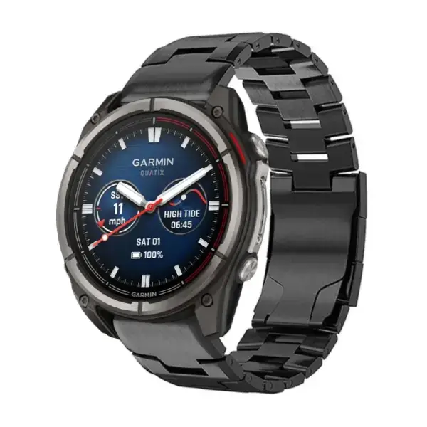 qtx8.g.m14.mb 26 Main Black Metal Vented Titanium Bracelet QuickFit 26 For Garmin Quatix 8 – 51mm