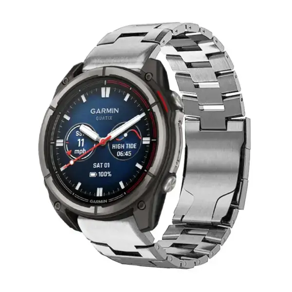 qtx8.g.m14.ss 26 Main Silver Metal Vented Titanium Bracelet QuickFit 26 For Garmin Quatix 8 – 51mm