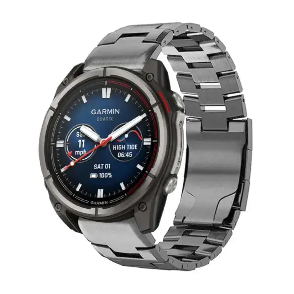 qtx8.g.m14.gb 26 Main Gunmetal Metal Vented Titanium Bracelet QuickFit 26 For Garmin Quatix 8 – 51mm