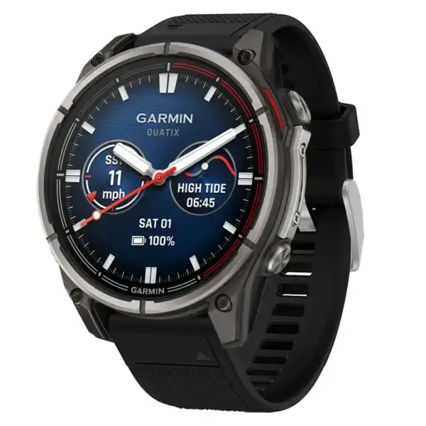 qtx8.g.r18.1 Main Black Silicone Rubber Rugged Sport Strap QuickFit 22 Watch Band For Garmin Quatix 8 – 47mm