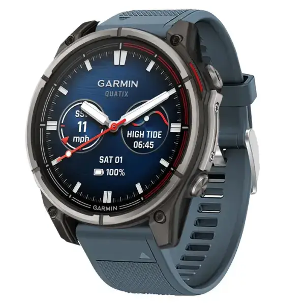qtx8.g.r18.5b Main Dark Blue Silicone Rubber Rugged Sport Strap QuickFit 22 Watch Band For Garmin Quatix 8 – 47mm