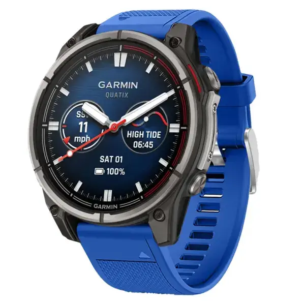 qtx8.g.r18.5 Main Royal Blue Silicone Rubber Rugged Sport Strap QuickFit 22 Watch Band For Garmin Quatix 8 – 47mm