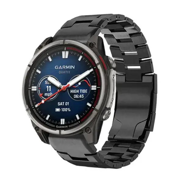 qtx8.g.m14.mb 22 Main Black Metal Vented Titanium Bracelet QuickFit 22 For Garmin Quatix 8 – 47mm