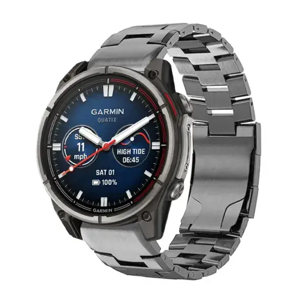 qtx8.g.m14.gb 22 Main Gunmetal Metal Vented Titanium Bracelet QuickFit 22 For Garmin Quatix 8 – 47mm