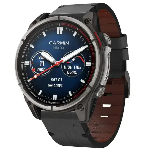 qtx8.g.l12.1 22 Main Charcoal Italian Leather Strap QuickFit 22 Watch Band For Garmin Quatix 8 – 47mm