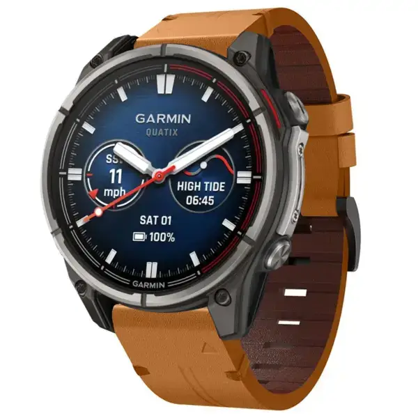 qtx8.g.l12.3 22 Main Whiskey Italian Leather Strap QuickFit 22 Watch Band For Garmin Quatix 8 – 47mm