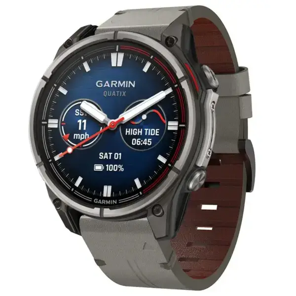 qtx8.g.l12.7 22 Main Graphite Italian Leather Strap QuickFit 22 Watch Band For Garmin Quatix 8 – 47mm