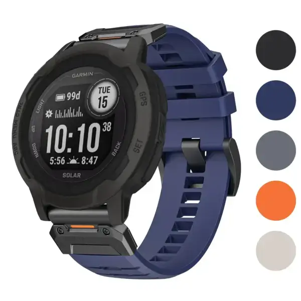 Elite FKM Strap for Garmin Instinct 2 in various colors. Compatible with Garmin Instinct and Instinct 2 models. Available in sizes L, M, and S. Durable and stylish design