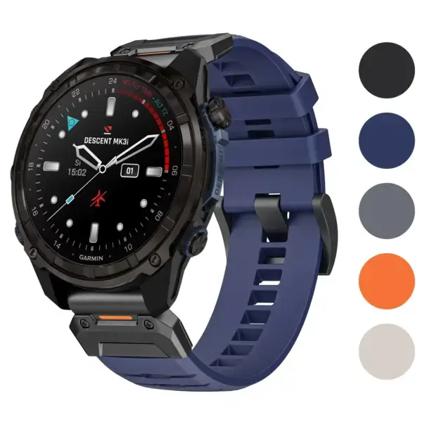 Elite FKM strap for Garmin Descent Mk3i, 51mm. Durable and stylish, compatible with Descent Mk3 and Mk3i. Available in various sizes