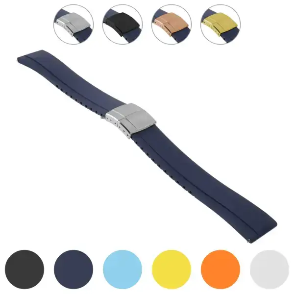 Speedway CTS Strap by DASSARI in various colors, made from durable FKM rubber. Available sizes: 20mm and 22mm, featuring a sleek design and secure clasp