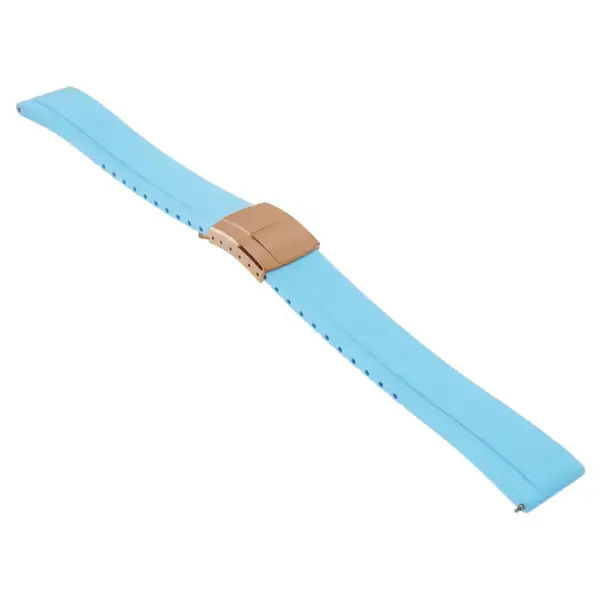 fk27.5a.rg Sky Blue Main DASSARI Gridline Cut To Size Daytona Style FKM Rubber Watch Band Strap 20mm 22mm